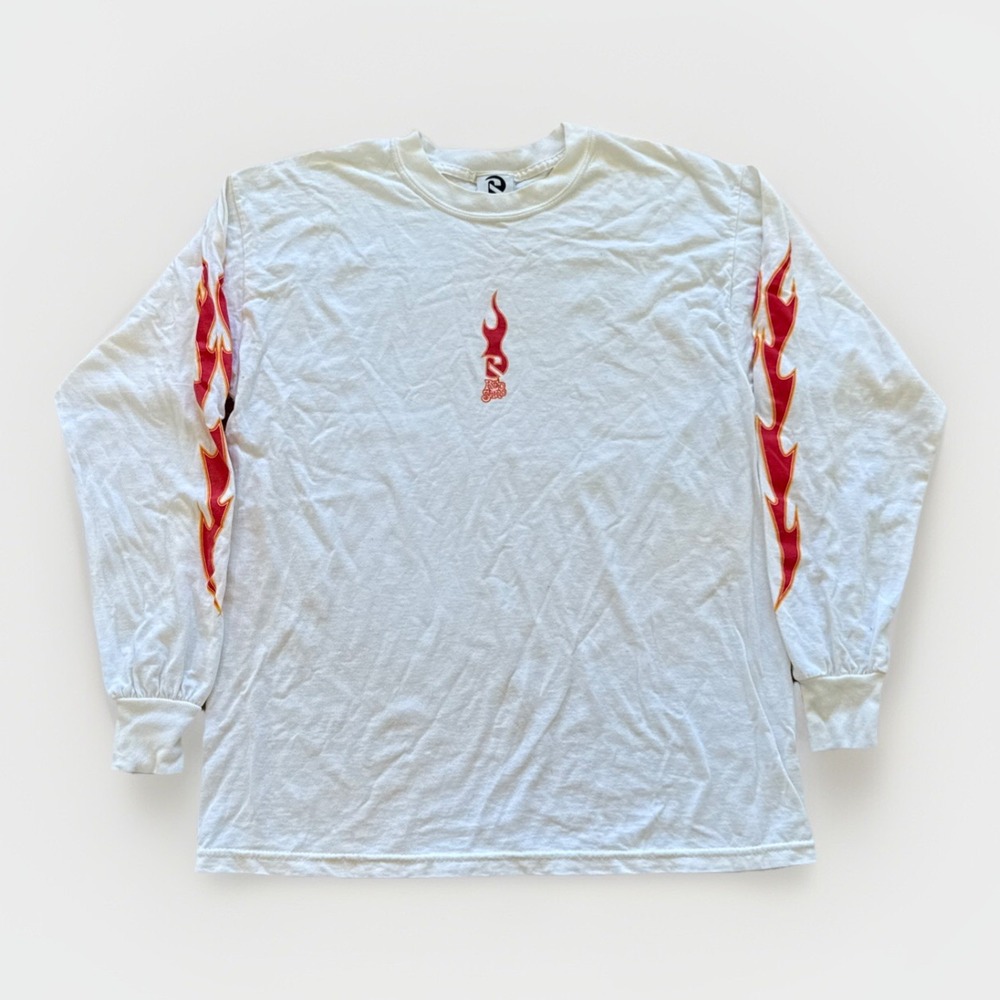 Vintage Redsand Shirt Mens L Flames Skateboarding Surfing Y2k Skater White